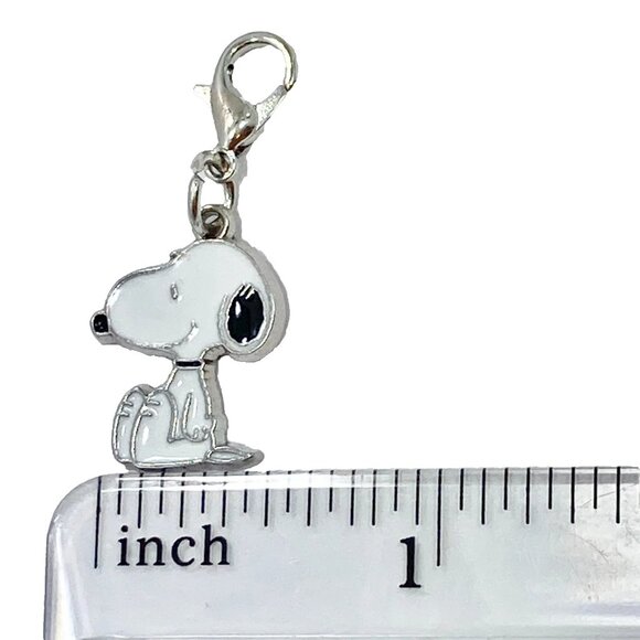 Peanuts Snoopy Beagle Dog Clip On Charm Zipper Pull Purse Charm Signed Enamel - Picture 5 of 6
